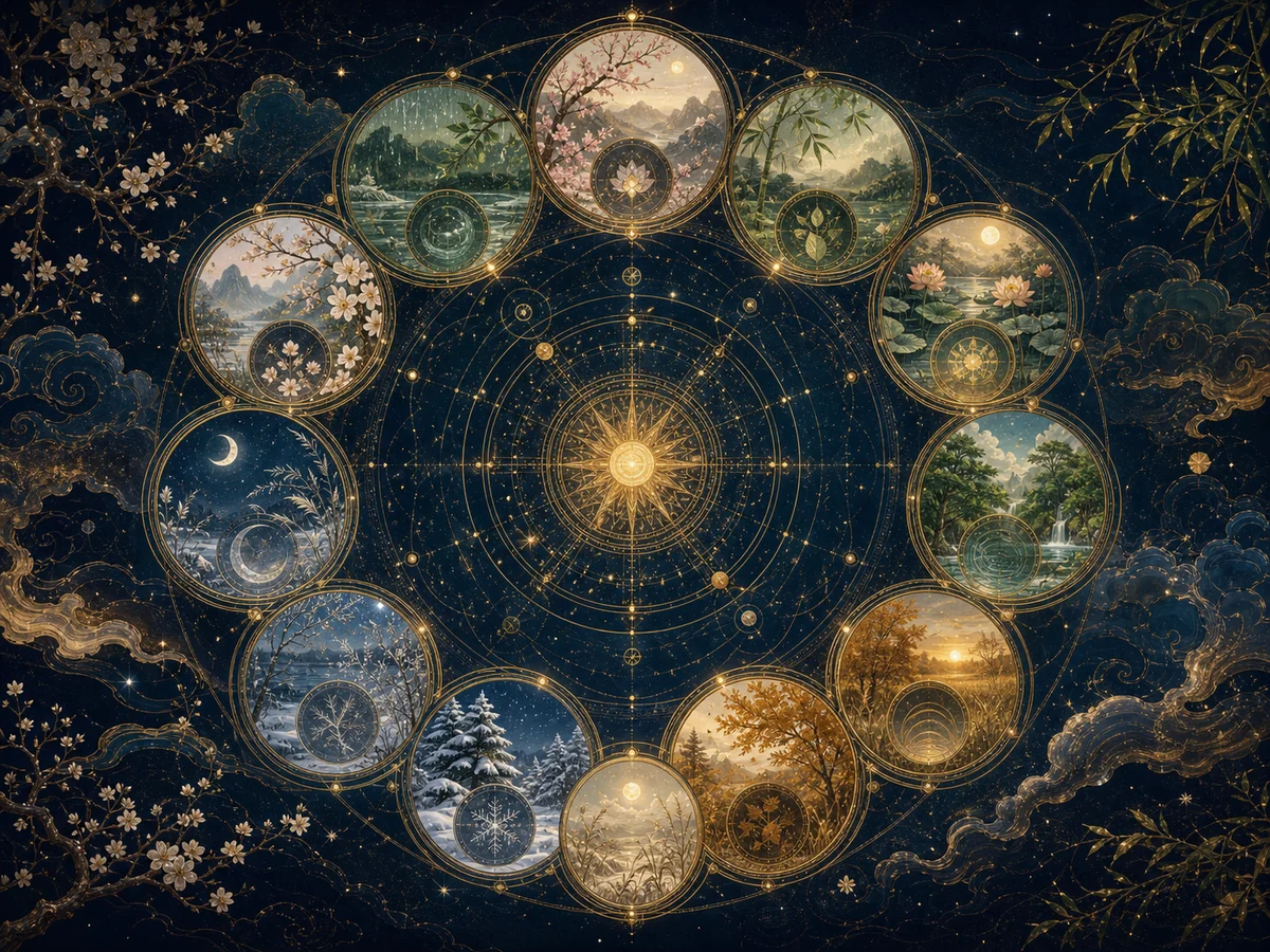 十二地支形成季节圆环并连接四时与五行