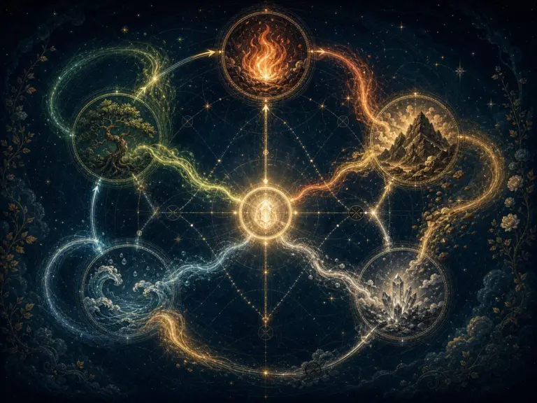 五行结构中一束关键能量疏通整体循环