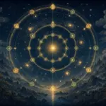 星盘中长期轨道、十年轨道与一年轨道依次展开