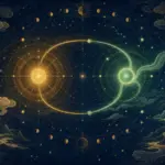 星图中的金色与玉色双重中心，象征紫微斗数命宫与身宫