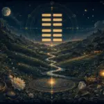 六条阴爻化作大地层次承载山河与星光