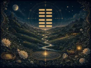 六条阴爻化作大地层次承载山河与星光